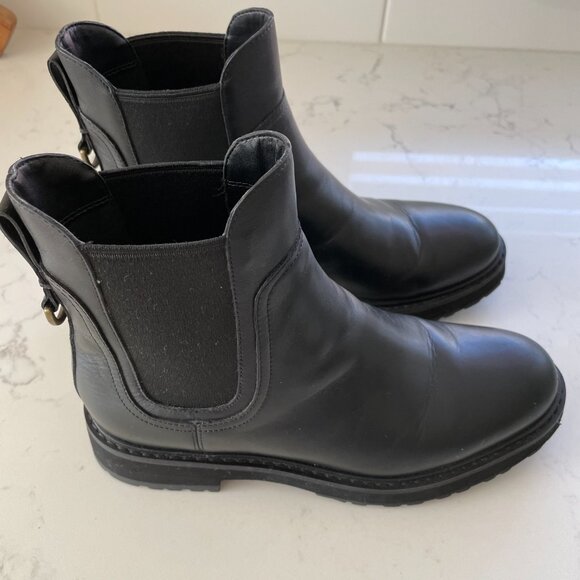 Cole Haan Grand 360 Leather Chelsea Boots 1.25" Gripper Heel Black Sz 6.5B - Picture 2 of 13